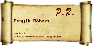Panyik Róbert névjegykártya